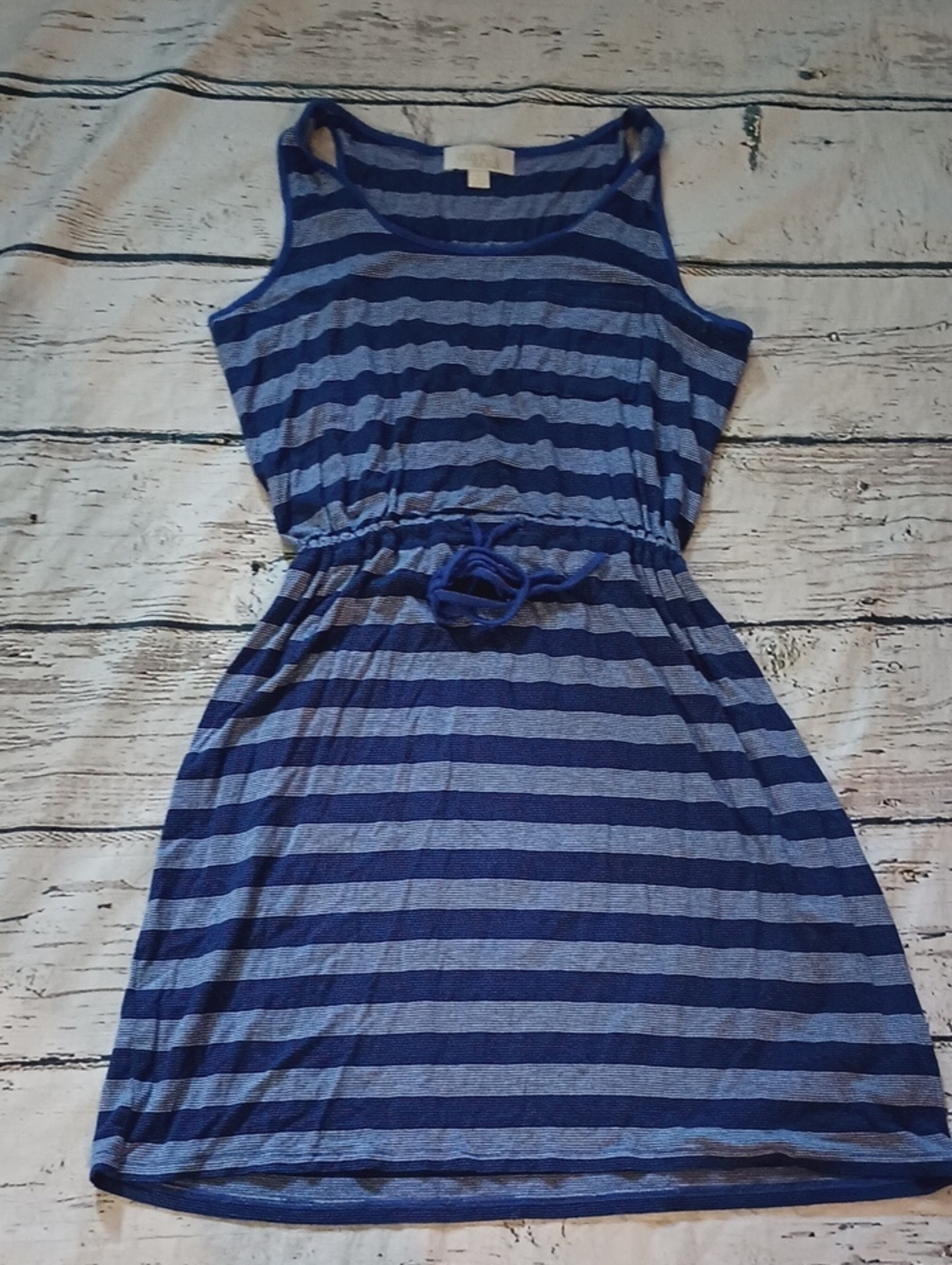 Olive & Oak Blue White Striped Sleeveless Dress S